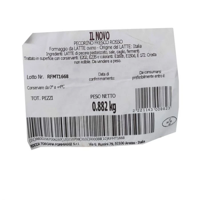 Pecorino Fresco Il Novo 800g 2 Pecorino Fresco Il Novo 800g - immagine 2