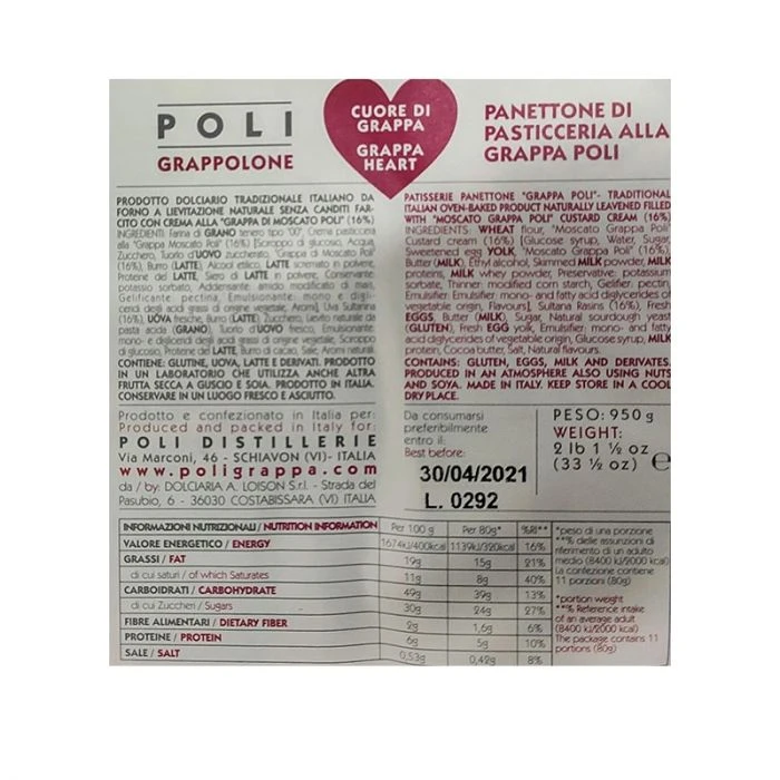 Panettone Grappolone Poli 950g 2 Panettone Grappolone Poli 950g - immagine 2